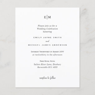 Papier Budget Blanc Noir Moderne Simple Elégant Mariage