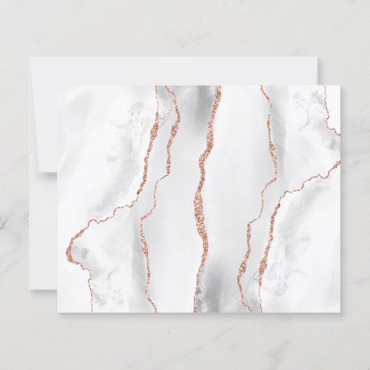 Papier Budget Blanc Rose Or Agate foncé Enregistrer la da (Dos)