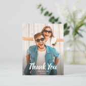 Papier Budget Blanc Texte Mariage Photo Merci Note (Debout devant)