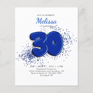 Papier BUDGET Bleu Ballons Confettis Anniversaire Adulte