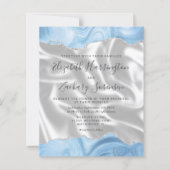 Papier Budget Bleu Bébé Argent Agate Soie QR Code Mariage (Devant)