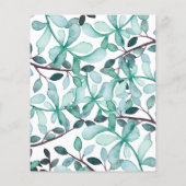 Papier Budget Bleu Botanique Invitation à la douche nupti (Dos)