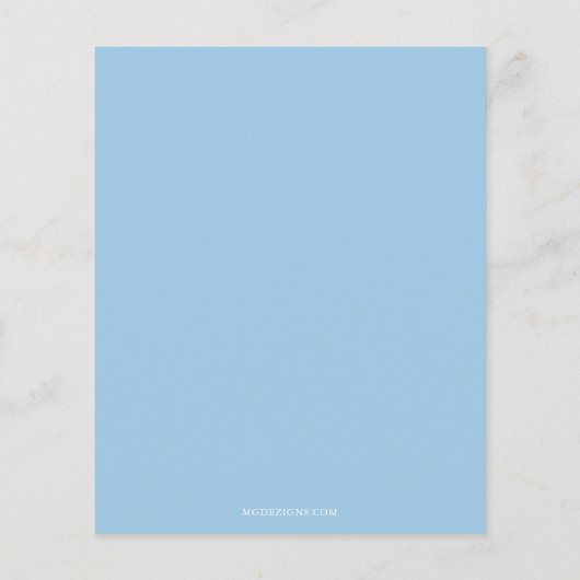 Papier Budget Bleu Bow Noël Joyeux petit Baby shower (Dos)