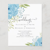 Papier BUDGET Bleu Dusty Budget Mariage Rose (Devant)