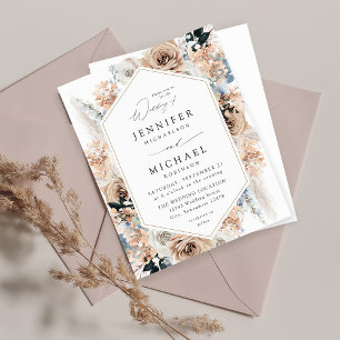 Papier Budget bleu et beige Boho Mariage Floral V2 LN
