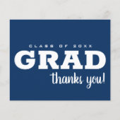 Papier Budget bleu et blanc Grad Merci Note (Devant)