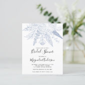 Papier BUDGET Bleu Floral Invitation à la douche nuptiale (Debout devant)