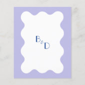 Papier BUDGET Bleu Lavande Vague Monogramme Mariage (Dos)
