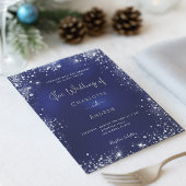 Papier Budget bleu marine parties scintillant argent fair