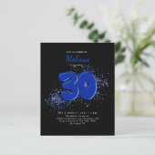 Papier BUDGET Bleu noir 30e Ballons Confetti Anniversaire (Debout devant)
