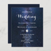 Papier Budget Bleu Nuit Mariage Ciel Invite Moderne (Devant / Derrière)