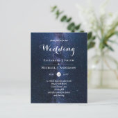Papier Budget Bleu Nuit Mariage Ciel Invite Moderne (Debout devant)