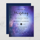 Papier Budget Bleu Nuit Mariage Ciel Invite Moderne (Devant / Derrière)