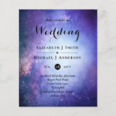 Papier Budget Bleu Nuit Mariage Ciel Invite Moderne (Devant)