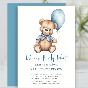 Papier BUDGET Bleu On Attend Avec Impatience Garçon Baby 