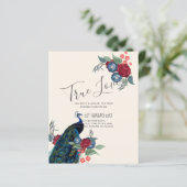 Papier BUDGET Bleu Paon Bourgogne Mariage d'hiver d'auto (Debout devant)