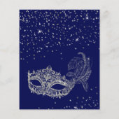 Papier BUDGET Bleu Parties scintillant Argent Masquerade  (Dos)