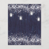 Papier BUDGET Bleu Russe Mason Jar Faire-part de mariage (Dos)