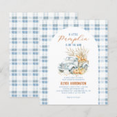 Papier BUDGET Bleu Un petit Citrouille Baby shower de cam (Devant / Derrière)