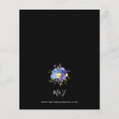 Papier Budget bleu violet et jaune Mariage floral - noir (Dos)