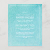 Papier Budget BLIZZARD BLUE Watercolor Plage Mariage (Dos)