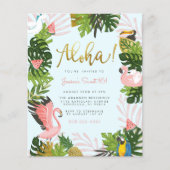 Papier Budget Blue Aloha Hawaii Tropical Gold Anniversair (Devant)