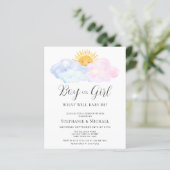 Papier Budget Blue And Pink Genre Reveillez Invitation (Debout devant)