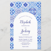 Papier Budget Blue Arch Portugais Carrelage Mariage Invit (Devant)
