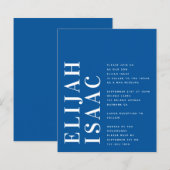 Papier Budget Blue Bah Mitzvah Invitation (Devant / Derrière)