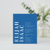 Papier Budget Blue Bah Mitzvah Invitation (Debout devant)