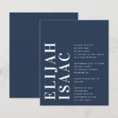 Papier Budget Blue Bah Mitzvah Invitation (Devant / Derrière)