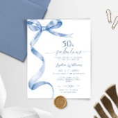 Papier Budget Blue Bow 50 & Fabuleux Anniversaire Invitat