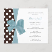Papier Budget Blue Bow Boy Baby Shower Invitations (Devant)