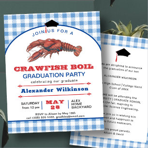 Papier BUDGET Blue Crawfish Bouillir GRAD Party Invitatio