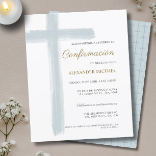 Papier Budget Blue Cross Garçon Confirmation Confirmacion