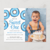 Papier Budget Blue Donut 1ère photo Anniversaire Invitati (Devant)