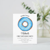 Papier Budget Blue Donut Boy fête d'anniversaire (Debout devant)