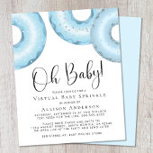Papier Budget Blue Donuts Virtual Baby Sprinkle Invitatio