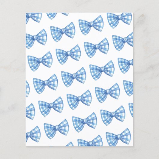 Papier Budget Blue En vichy Bow Cravate Baby shower Pique (Dos)