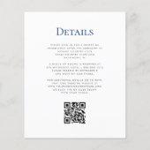 Papier Budget Blue Floral Gold QR Code Mariage (Dos)