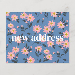 Papier Budget Blue Floral Nous Avons Déménagé Nouvelle Ma