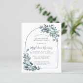 Papier Budget Blue Floral Quinceanera Invitation Annivers (Debout devant)