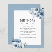 Papier Budget Blue Florals Afternoon Tea 80e anniversaire (Devant / Derrière)