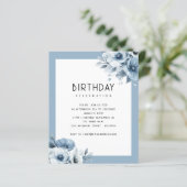 Papier Budget Blue Florals Afternoon Tea 80e anniversaire (Debout devant)