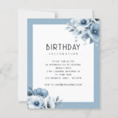 Papier Budget Blue Florals Afternoon Tea 80e anniversaire (Devant)