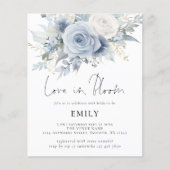 Papier Budget Blue Florals Amour dans la Fête des mariées (Devant)