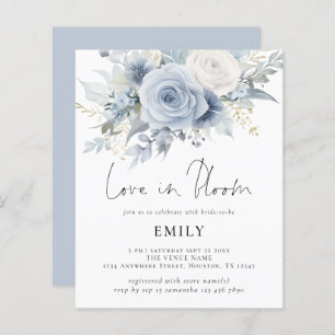 Papier Budget Blue Florals Amour dans la Fête des mariées