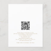 Papier Budget Blue Florals Gold Texte QR Mariage invite (Dos)