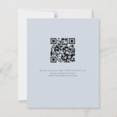 Papier Budget Blue Florals QR Code Mariage Soirée (Dos)