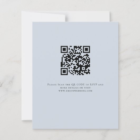 Papier Budget Blue Florals QR Code Mariage Soirée (Dos)
